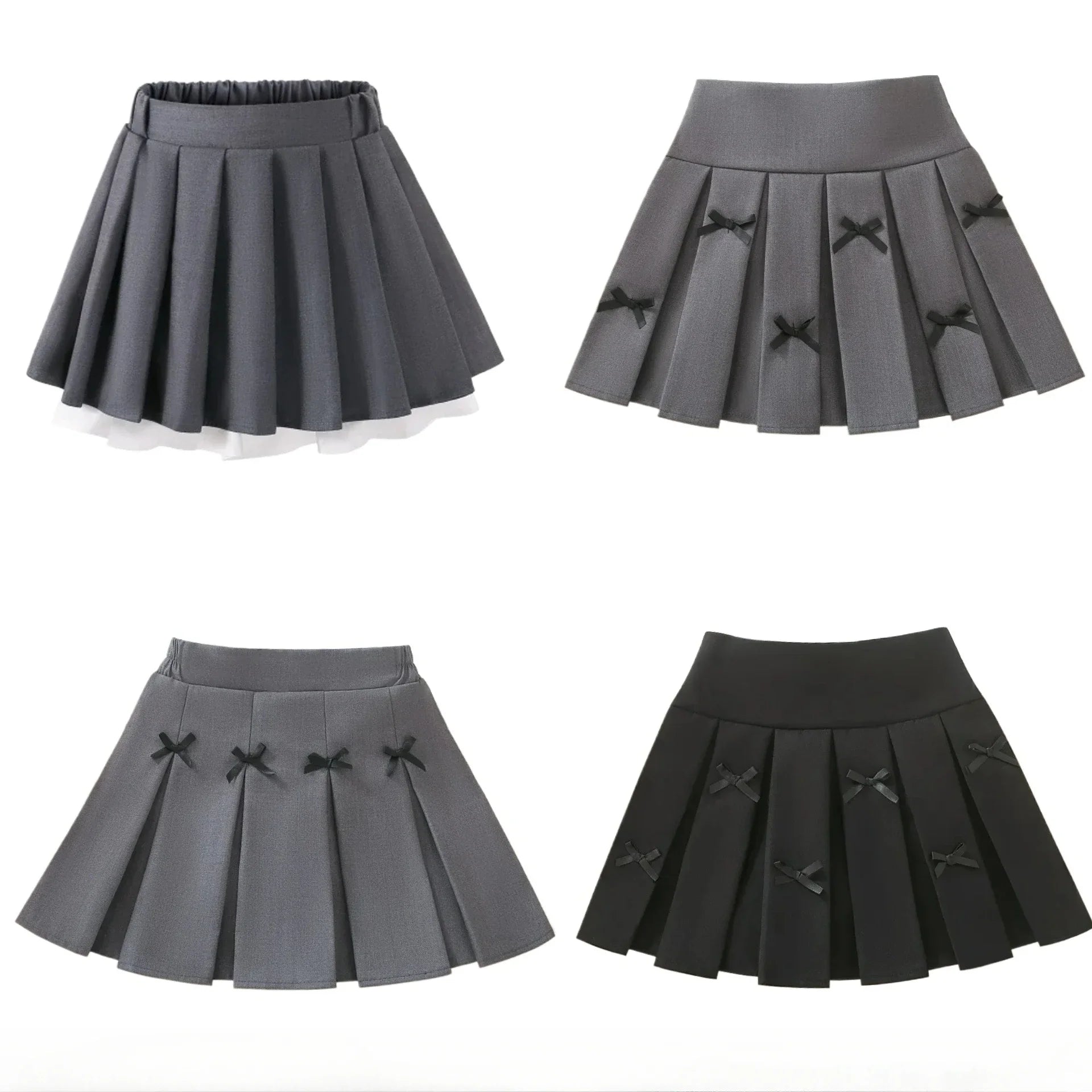 Teens Girls Pleated Skirts Solid Color Casual Kids School Style A-Line Skirt 2025 Spring Summer Fashion Simple Child Short Skirt