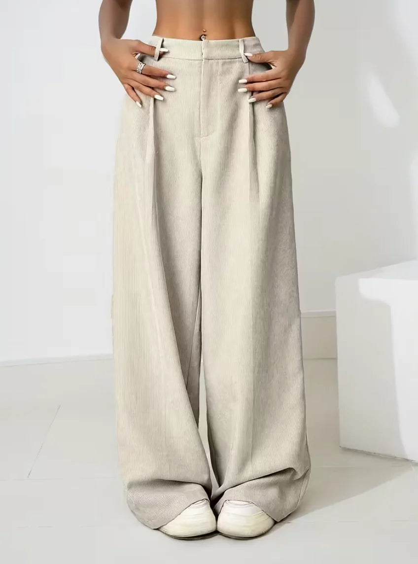 Elegant and fashionable women's clothing casual outdoor sports, slimming and versatile corduroy autumn and winter pants