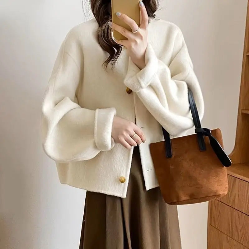 2025 Autumn/Winter New Women's Woolen Coat Commuter Short Woolen Coat