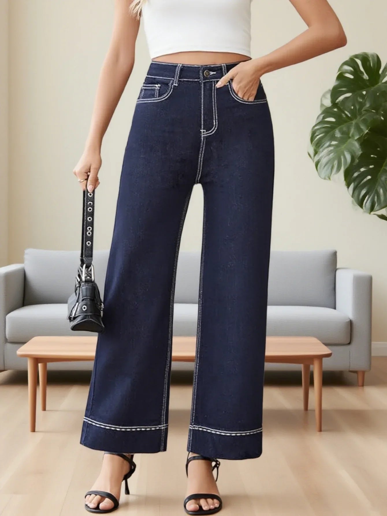 Y2k Jeans For Woman Blue Stretch Slim Fit Vintage High Waist Denim Trousers Fashion Trend 2025 street style
