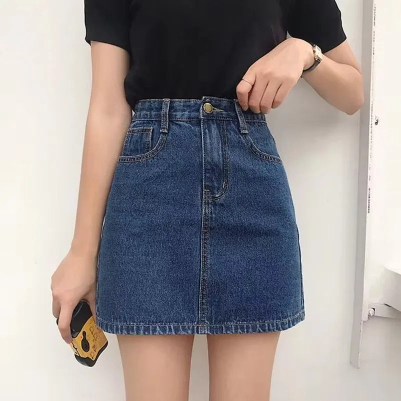 Summer Denim Short Skirt for Women High Wiast Sexy Tight Bag Hip Skirts Lady Slim Fit Y2K Female Short Jeans Skirts DURIKIES